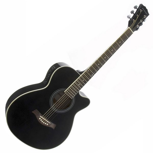 Single Cutaway Electro Acoustic Guitar by Gear4music Bk - Nearly New 5060166240806 MDA-4012CEQ-BK