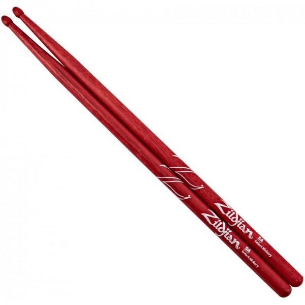 Zildjian 5A Wood Tip Red Drumsticks Z5AR090121 642388317358