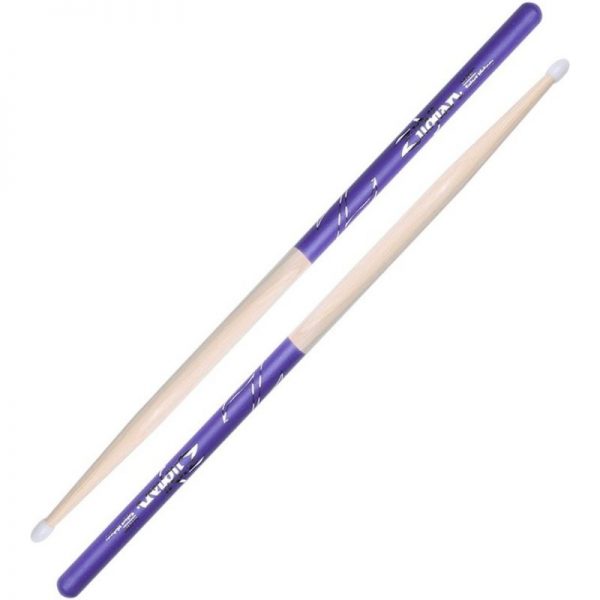 Zildjian 5B Nylon Tip Purple Dip Drumsticks Z5BNDP090121 642388317433