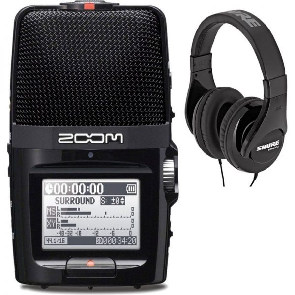 Zoom H2n Recorder Black with Shure SRH240A Headphones ZOOM-H2N-SRH240090121