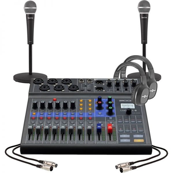 Zoom LiveTrak L-8 Podcasting Bundle for 2 People L-8-PODCASTING-2-PEOPLE090121 4515260021215
