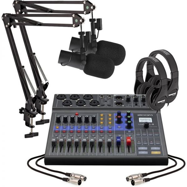 Zoom LiveTrak L-8 Podcasting Bundle with Shure SM7B L-8-SM7B-2-PEOPLE090121 4515260021215