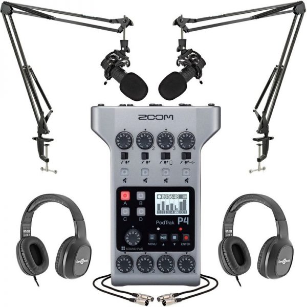 Zoom PodTrak P4 Podcasting Bundle with SubZero DB30 Microphones 317560-SZM-DB30090121 4515260023493