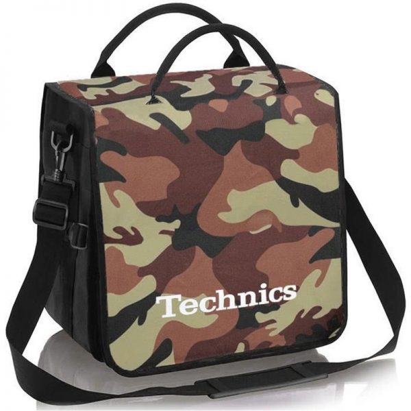 Technics Record Bag (Camo Brown White Logo) TEC-CAM-BRW-WHT300322 4250267635033