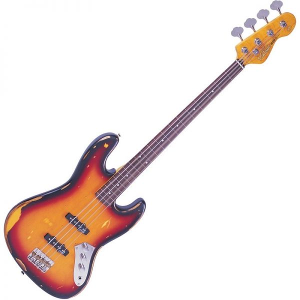 Vintage V74 Icon Fretless Bass Sunburst V74MRJP300322 5051548010537