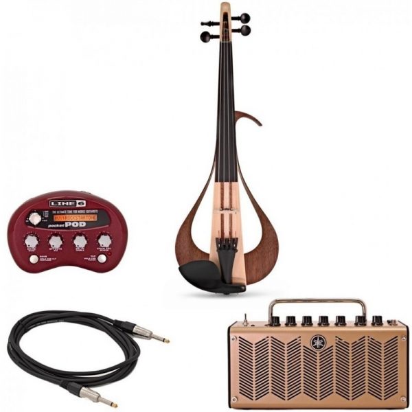 Yamaha YEV104 Electric Violin Natural with THR5 Amp & Pocket POD KYEV104N-GTHR5AUK-GPOCKETPOD300322 4957812598873