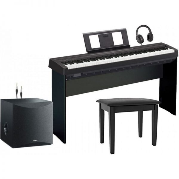 Yamaha P45 Digital Piano Black with Matching Stand and Subwoofer NP45-STAND-SKSSW100UK300322 4957812579704