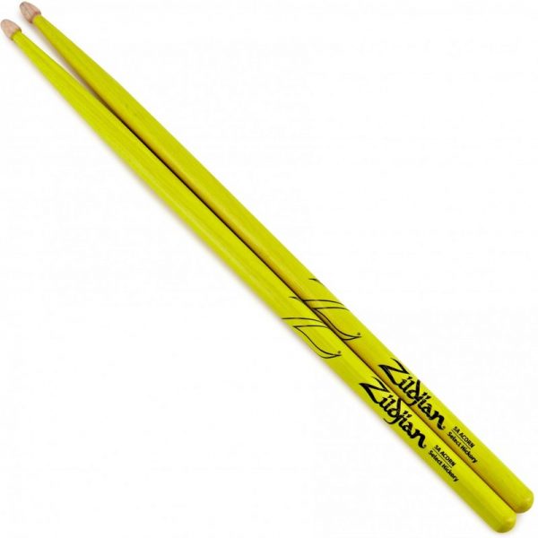 Zildjian 5A Acorn Neon Yellow Drumsticks Z5AACDGY300322 642388318294