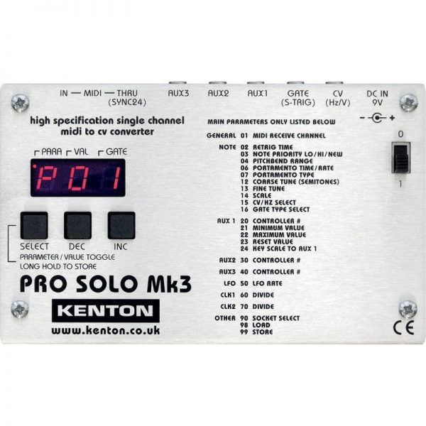Kenton Pro Solo MK3 Single Channel MIDI to CV Converter PRO-SOLO-MK3300322