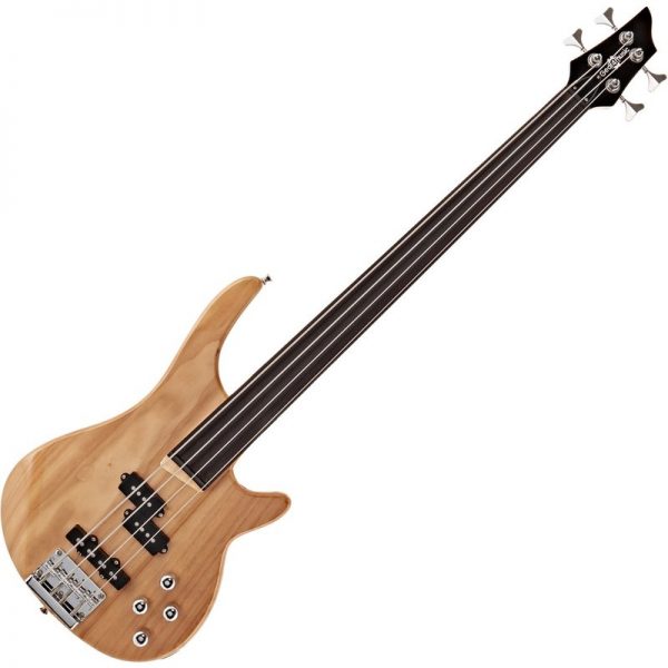 Chicago Fretless Bass Guitar by Gear4music Natural - Nearly New  5055888815241