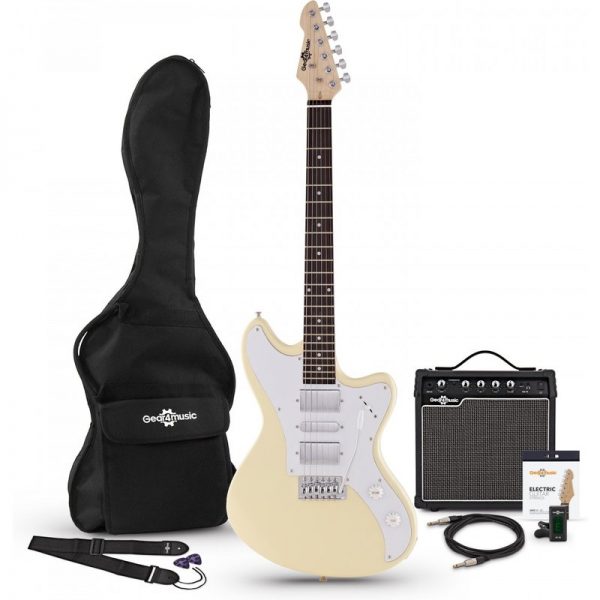 Seattle Electric Guitar + Amp Pack Vintage White EG-STL-VW-(V2)-PACK 5055888832507