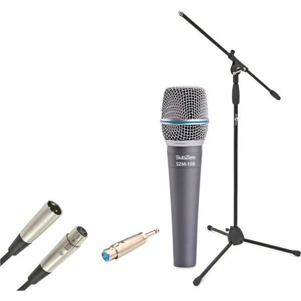 SubZero Beta Dynamic Instrument Mic with Cable and Mic Stand SZM-10B-STANDPACK 5055888833924