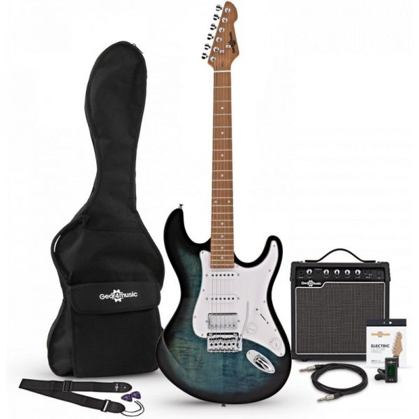 LA Select Electric Guitar HSS + Amp Pack Denim Burst EG-LAS-DB-PACK 5055888834976